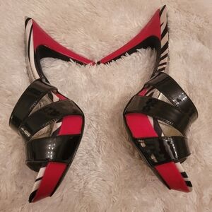 Style & Co. Patent Leather Crisscross Pumps in Red and Black